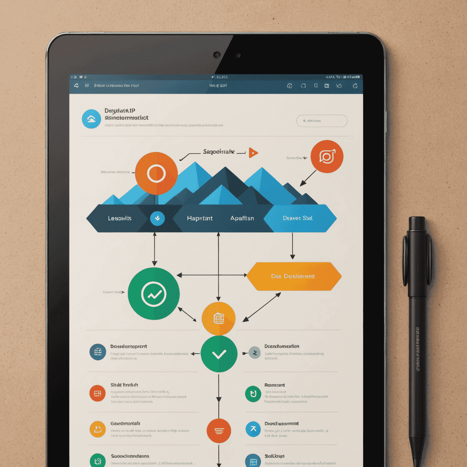 Imagen que muestra un mockup de una aplicación web simple con iconos de HTML, CSS y JavaScript, y flechas que indican el proceso de desarrollo hasta el despliegue