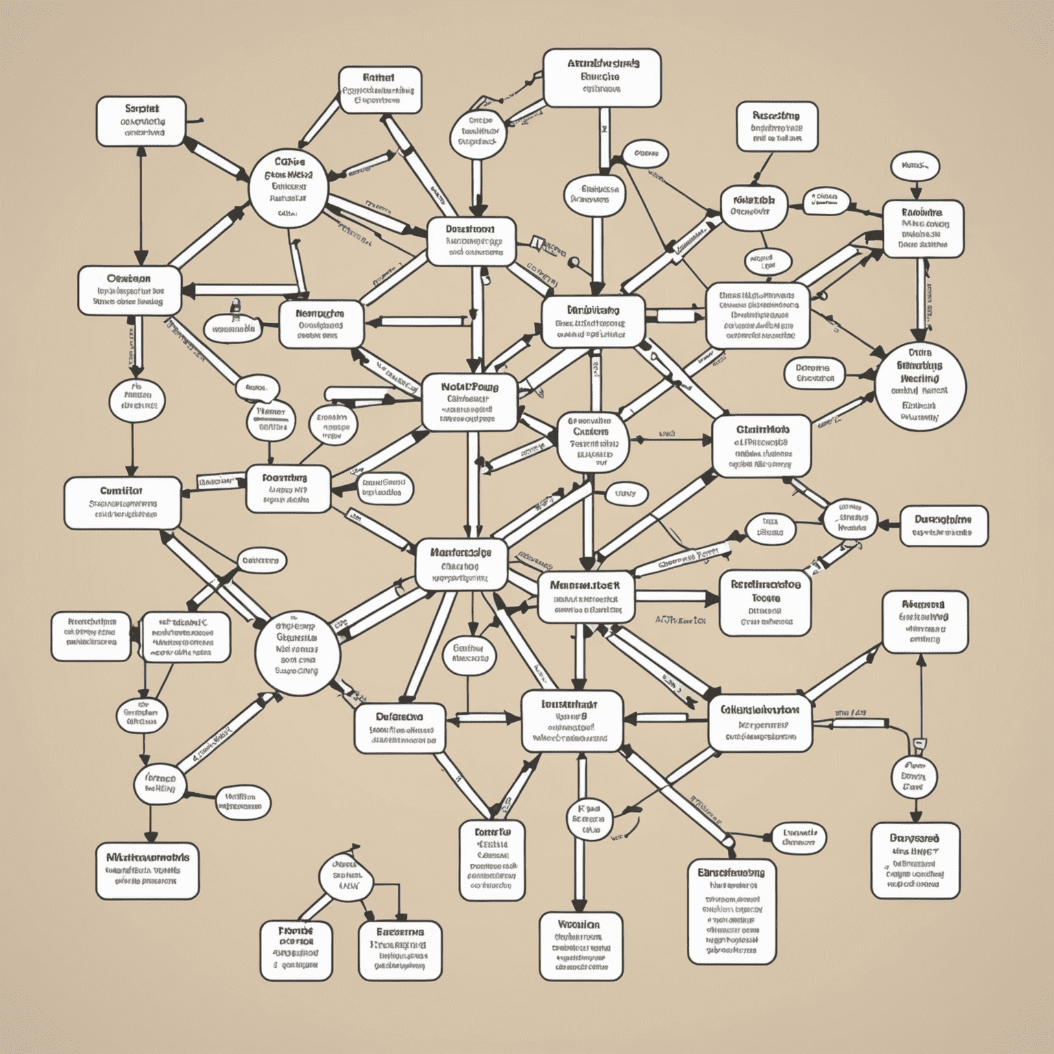 Imagen que muestra un diagrama de ramificación de Git con múltiples ramas, fusiones y etiquetas, representando flujos de trabajo avanzados